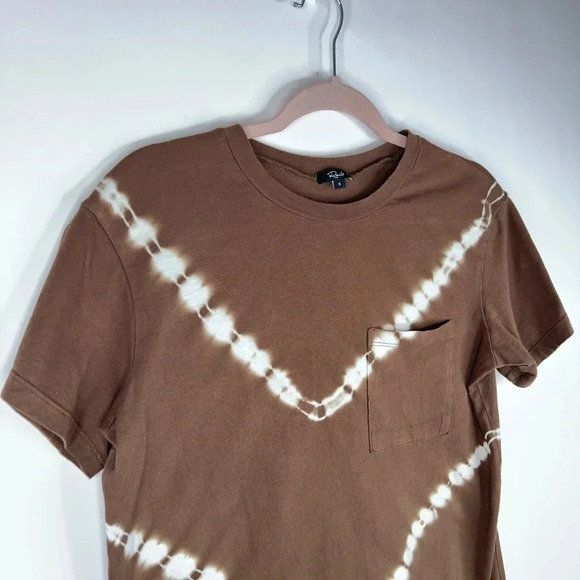 Rails T Shirt Dress Brown Chevron Stripe Tie Dye Short Sleeve Cotton Small - Picture 3 of 9